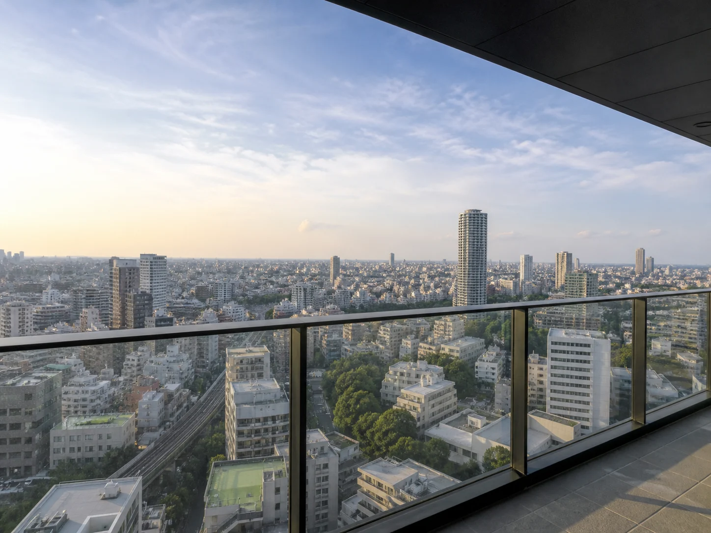 ヴェルクレール恵比寿タワーのバルコニーからの眺望