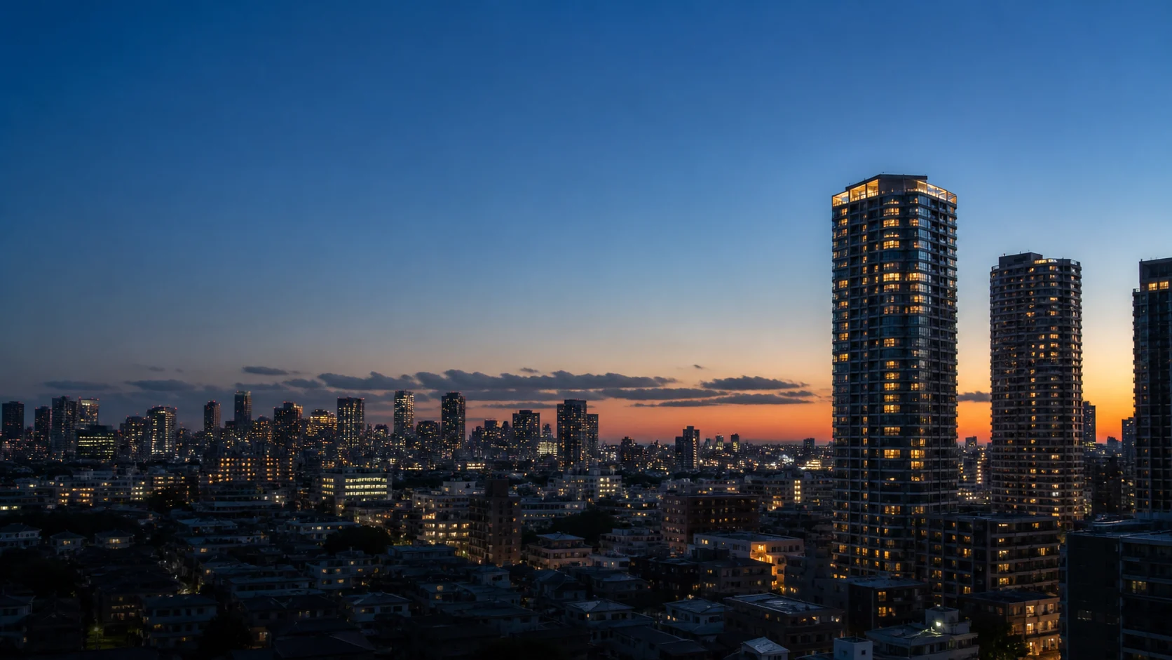 夕景の東京都心を望む眺望